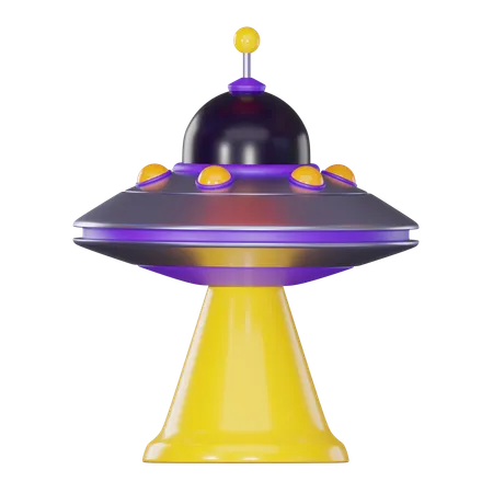 SF 物語、宇宙冒険テーマ、地球外生命体コンセプトのための UFO 追加。 3 D レンダリング イラスト 3D Icon