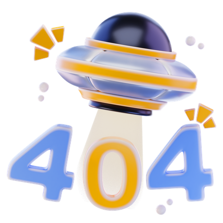 UFO 404 Not Found  3D Icon