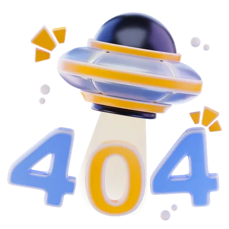 UFO 404 Not Found  3D Icon