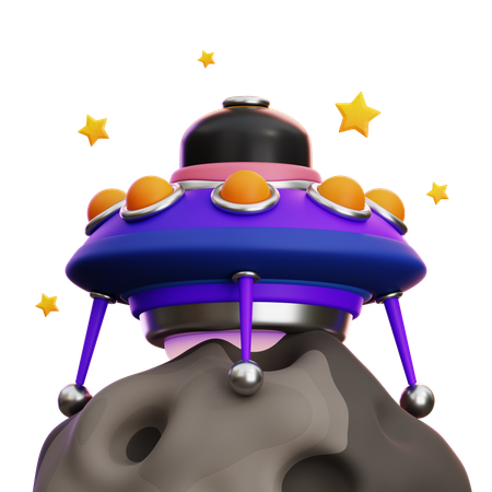 UFOが月に着陸した  3D Icon