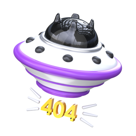 UFO Lost 404 Error  3D Icon