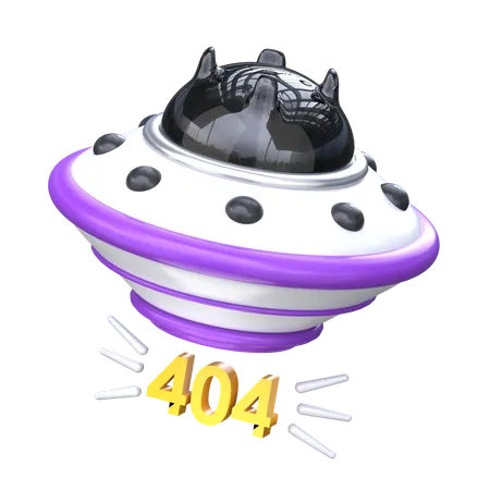 UFO Lost 404 Error 3 D Icon 3D Icon