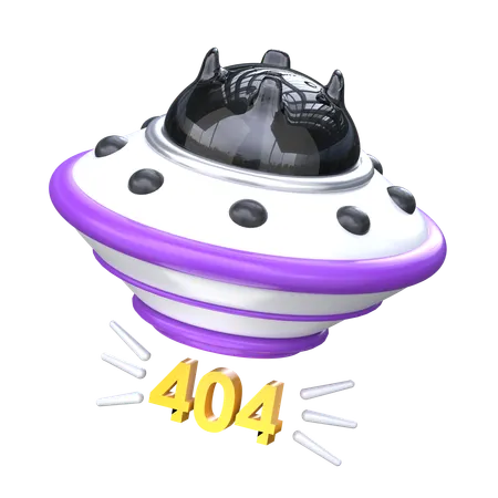 UFO Lost 404 Error  3D Icon