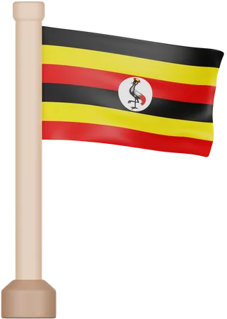 Uganda-Flagge  3D Icon