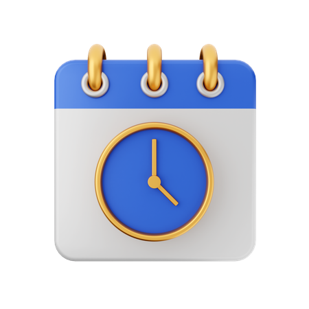 Uhr Kalender  3D Icon