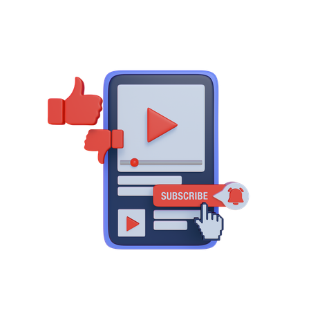 비디오 플랫폼 UI 요소  3D Icon