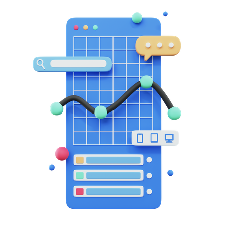 Ui Search Analytics  3D Illustration