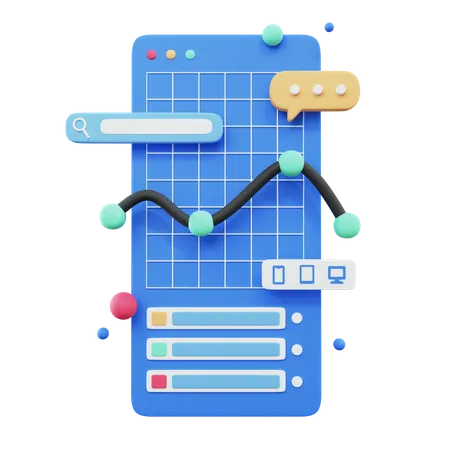 Ui Search Analytics  3D Illustration