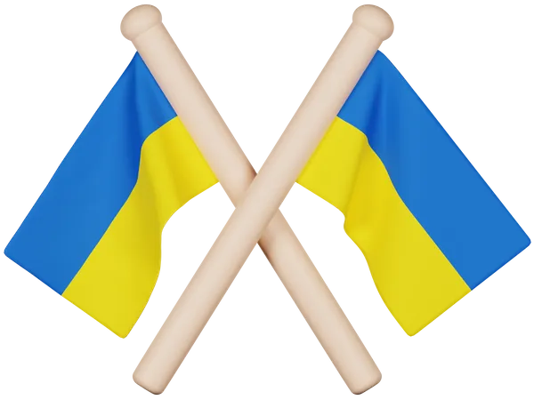 Ukraine-Flagge  3D Icon