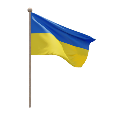 Ukraine Flagpole  3D Flag