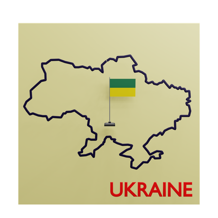 Ukraine Map  3D Icon