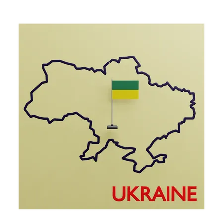 Ukraine Map  3D Icon