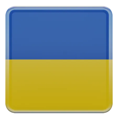 Quadratische Flagge der Ukraine  3D Icon