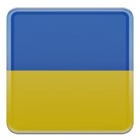 Ukraine Square Flag  3D Icon