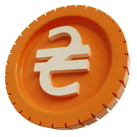 Ukrainian Hryvnia Coin 3D Icon