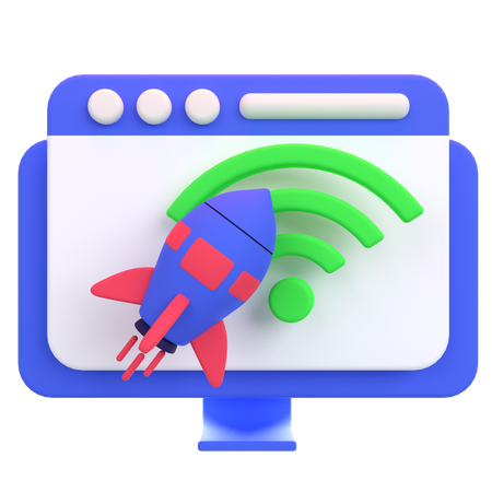 Ultra Fast Internet  3D Icon