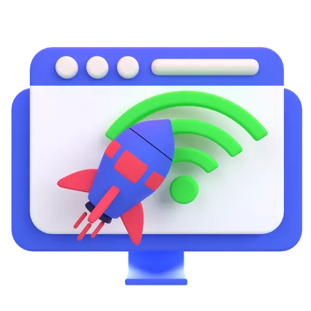 Ultra Fast Internet  3D Icon