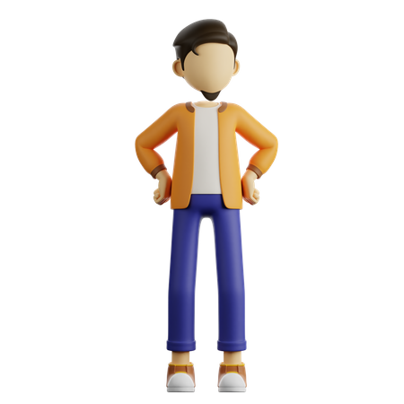 Um homem está de pé  3D Illustration