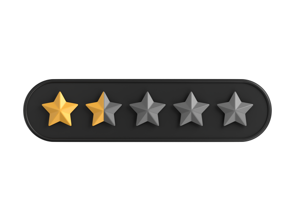 Um vírgula cinco de cinco estrelas  3D Icon