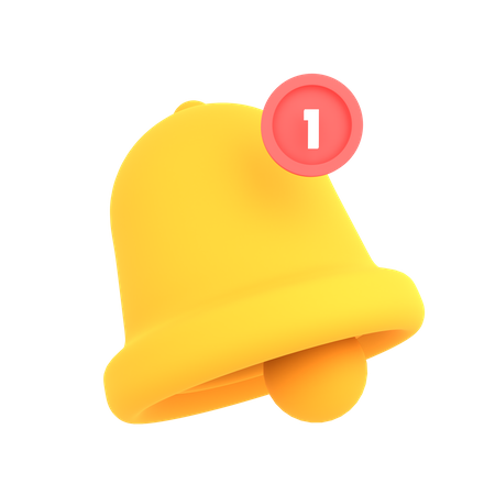 Uma notificação  3D Icon