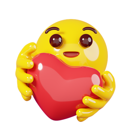 Umarmt ein Herz-Emoji  3D Emoji