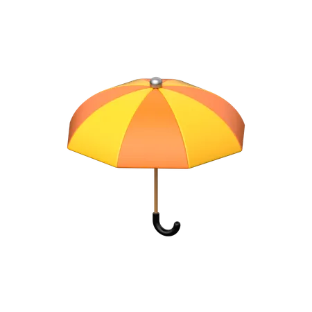 Umbrella 3 D Icon Symbolizing Protection Shelter And Safety Representing Defense Against Rain Sun And Adverse Weather Conditions 3D Icon