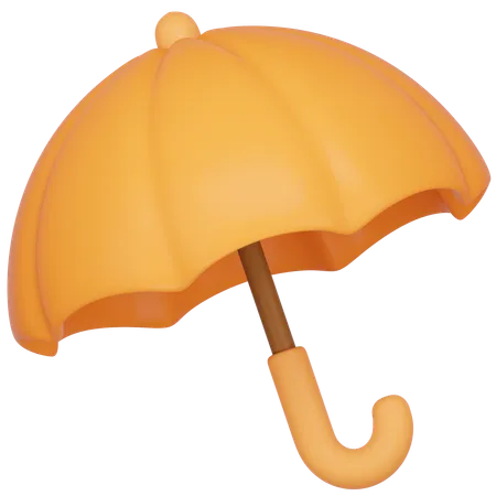 3 D Yellow Umbrella Icon 3D Icon