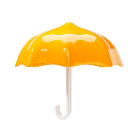 Yellow Umbrella Weather Forecast Sign 3D Icon