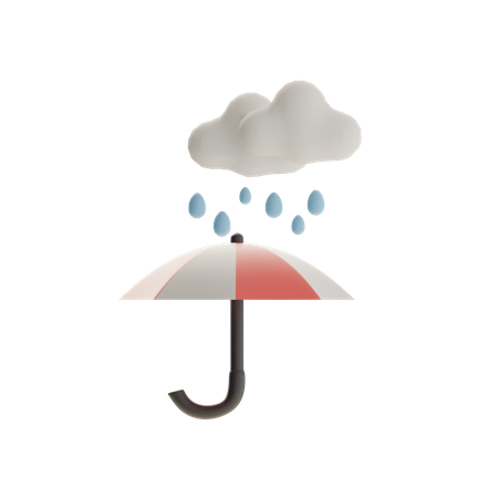 Umbrella and rain water  3D Icon