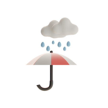 Umbrella and rain water  3D Icon