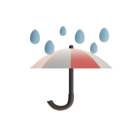 Umbrella and rain water  3D Icon
