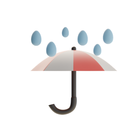 Umbrella and rain water  3D Icon