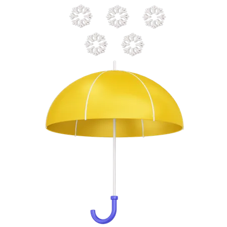 Umbrella and snow  3D Icon