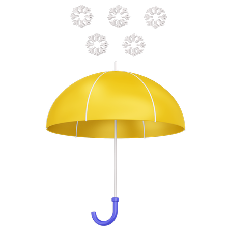 Umbrella and snow  3D Icon