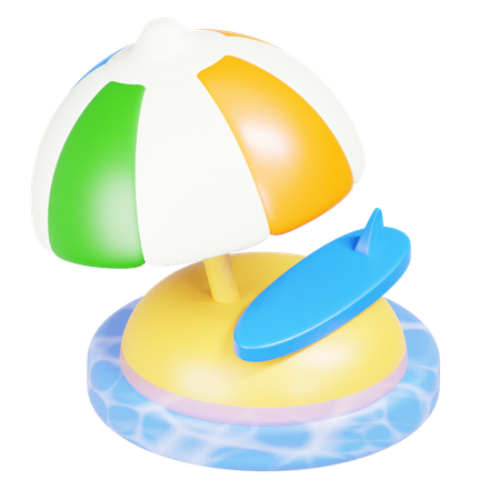 Umbrella Beach  3D Icon