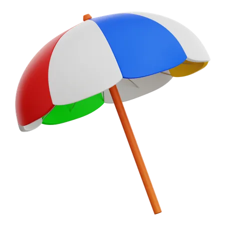 3 D Render Beach Umbrella Or Parasol Summer Theme Object With Striped Colorful 3D Icon