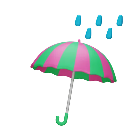Umbrella Rain 3 D Spring 3D Icon