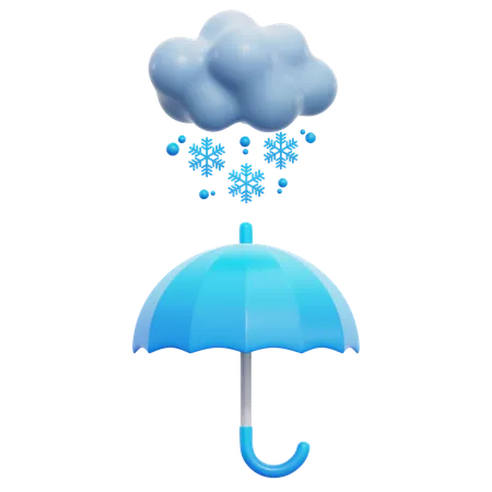 Umbrella Snowfall  3D Icon