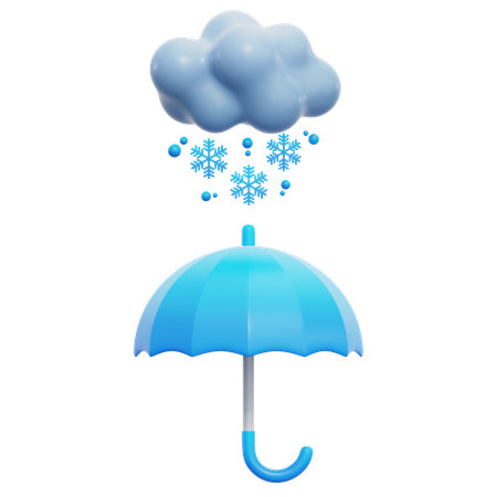 Umbrella Snowfall  3D Icon