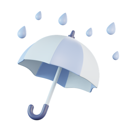Umbrella with Rain  3D Icon