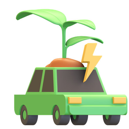 Umweltfreundliches Auto  3D Icon