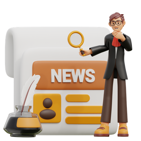 Un abogado explica la noticia del caso.  3D Icon