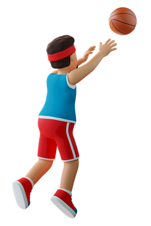 Un basketteur lance le ballon  3D Icon
