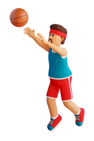 Un basketteur lance le ballon  3D Icon