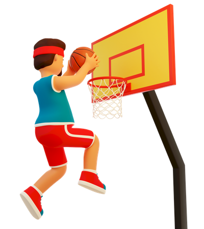 Un basketteur lance le ballon  3D Icon