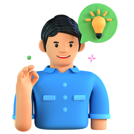 Un étudiant se fait une idée  3D Icon