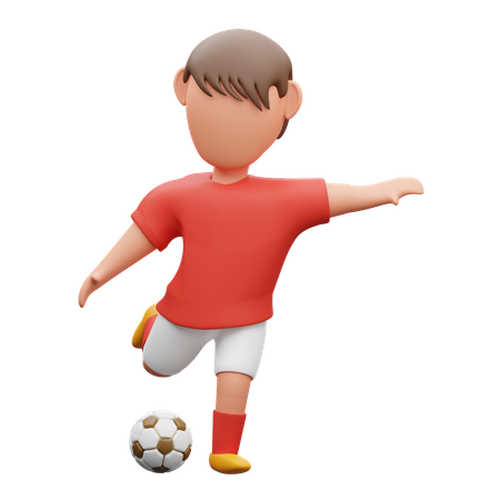 Un garçon frappe le ballon  3D Icon