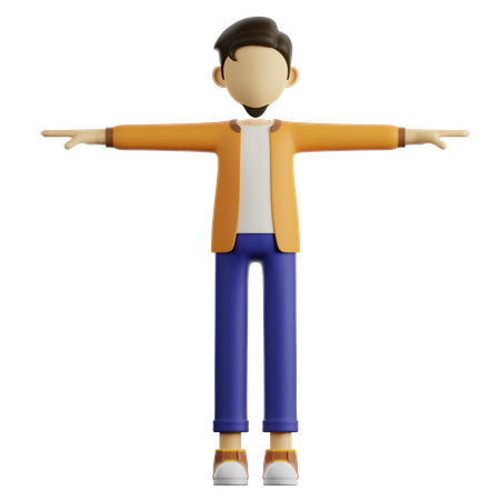 Un homme est debout  3D Illustration