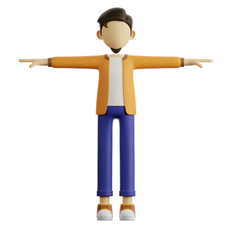 Un homme est debout  3D Illustration