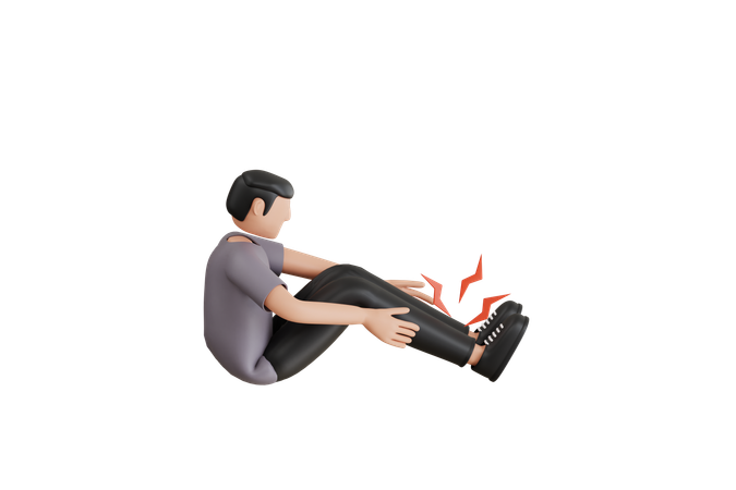 Un homme souffre d’une douleur à la cheville  3D Icon